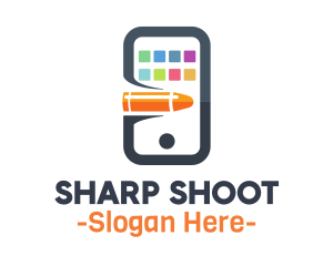 Shoot - Bullet Mobile Apps logo design