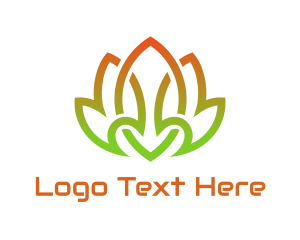 Plant - Flaming Green Lotus logo design