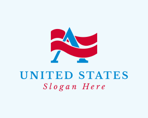 States - American Logistics Letter A logo design