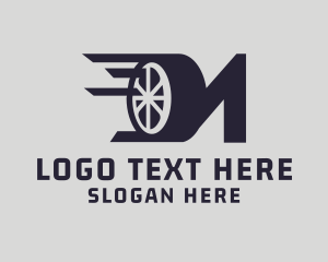Trucking - Race Car Tire Letter N logo design