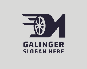 Truck - Race Car Tire Letter N logo design