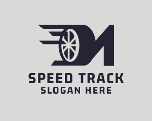 Track - Race Car Tire Letter N logo design