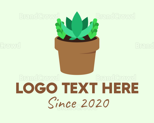 Succulent Gardening Pot Logo