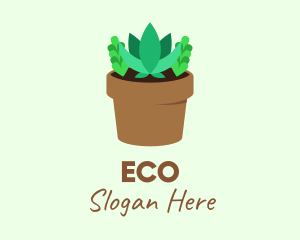 Succulent Gardening Pot Logo