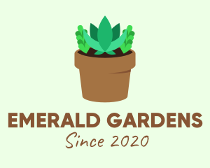 Succulent Gardening Pot logo design