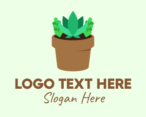 Succulent Gardening Pot Logo