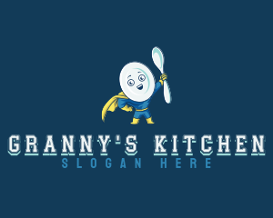 Spoon Plate Superhero  logo design