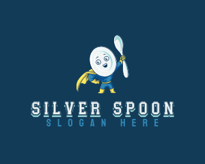 Spoon Plate Superhero  logo design