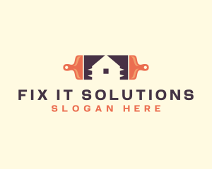 Repairman - House Paintbrush Repairman logo design