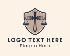 Prosecutor - Legal Sword Leaf Scale logo design