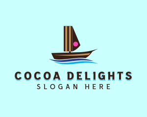 Cake Sailing Boat logo design