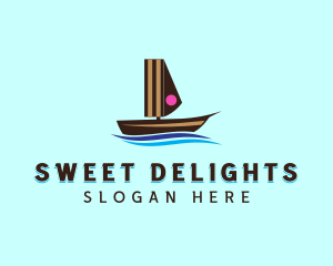 Cake Sailing Boat logo design