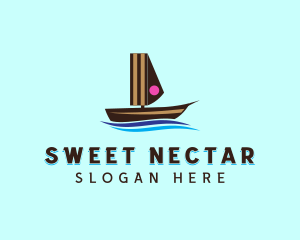 Cake Sailing Boat logo design