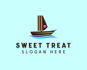 Cake Sailing Boat logo design