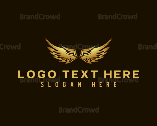 Golden Avian Wings Logo