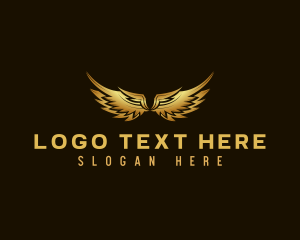 Airline - Golden Avian Wings logo design