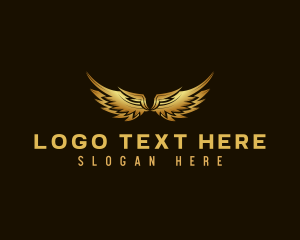 Golden Avian Wings Logo