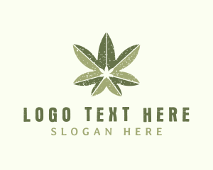 Cannabis Shop - Green Herbal Marijuana logo design