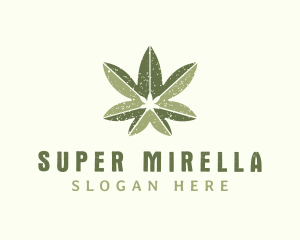 Natural - Green Herbal Marijuana logo design