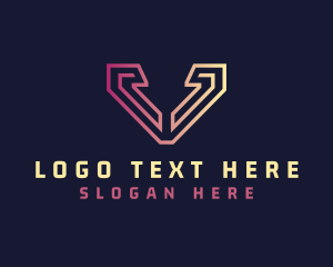 Letter V - Web Developer Tech Software logo design