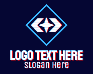 Web - Static Motion Star Glitch logo design