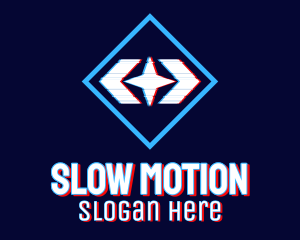 Static Motion Star Glitch logo design