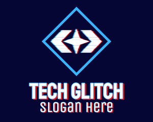 Static Motion Star Glitch logo design