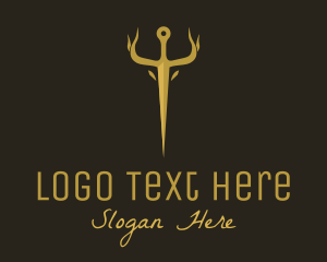 Dagger - Antique Sword Horns logo design