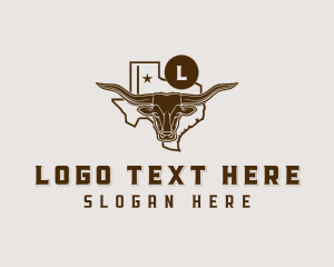 Map - Western Longhorn Cattle logo design