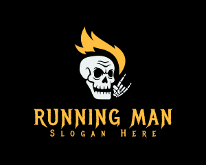 Recording Studio - Fire Skull Rockstar logo design