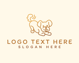 Cheerful - Playful Dog Puppy logo design