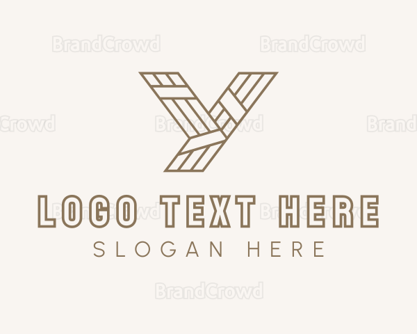 Minimalist Wood Plank Letter Y Logo