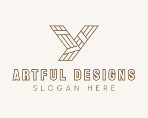 Minimalist Wood Plank Letter Y logo design