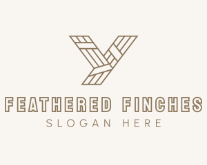 Minimalist Wood Plank Letter Y logo design