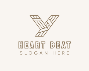 Minimalist Wood Plank Letter Y logo design