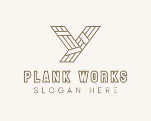 Plank - Minimalist Wood Plank Letter Y logo design