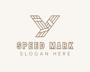 Minimalist Wood Plank Letter Y logo design