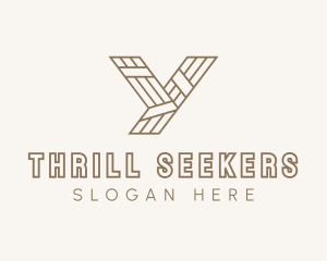 Minimalist Wood Plank Letter Y logo design