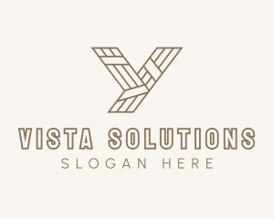 Minimalist Wood Plank Letter Y logo design