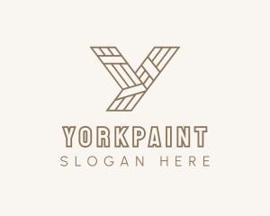 Minimalist Wood Plank Letter Y logo design