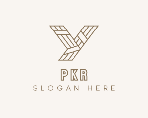 Minimalist Wood Plank Letter Y logo design