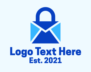 Messaging - Mail Envelope Lock logo design