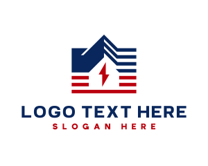 Electric - Stripe House Lightning Energy logo design