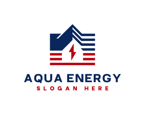 Stripe House Lightning Energy logo design