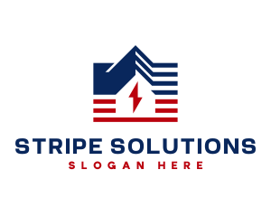 Stripe House Lightning Energy logo design