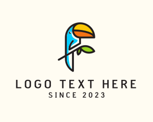 Birdwatching - Cute Toucan Bird logo design