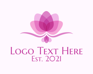 Massage - Feminine Lotus Flower logo design