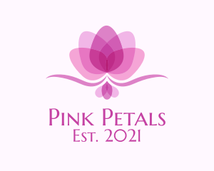 Feminine Lotus Flower logo design