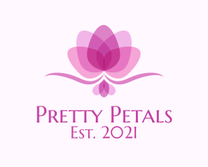 Feminine Lotus Flower logo design