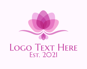 Yoga - Feminine Lotus Flower logo design